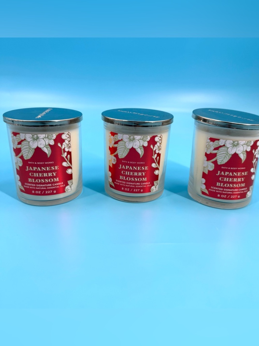 Bath & Body Works Single Wick Candle Japanese Cherry Blossom Lot of 3